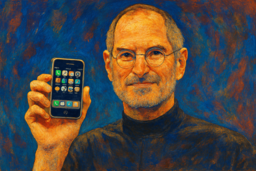 Steve Jobs, fundador da Apple, em uma de suas famosas palestras.